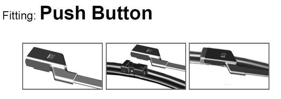 Front & Rear kit of Aero Flat Windscreen Wiper Blades AD51-624|HQ12E Front & Rear kit of Aero Flat Windscreen Wiper Blades AD51-624|HQ12E