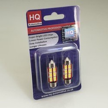 HQ Automotive 2x Car LED Bulb 12V 6x SMD-5630 C5W Festoon 36mm CanBus WHITE