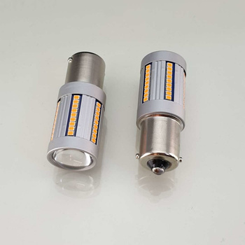 HQ Automotive Car LED Indicator Bulbs 2pcs PY21W (BAU15S) 66 SMD-2016 100% CanBus AMBER LED Car Bulbs