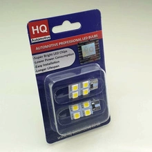 HQ Automotive Car LED Bulbs 2x 12V 1x4 SMD-5050 W5W T10 501 CanBus WHITE