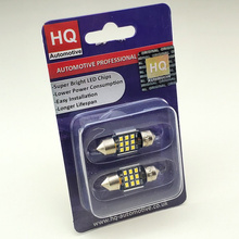 2x HQ Automotive Car LED Bulb 9xSMD-2016 12V 24V C3W 31mm CanBus WHITE 2pcs