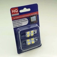 HQ Automotive Car LED Bulbs 2x 12V 1x4 SMD-5050 W5W T10 501 CanBus WHITE