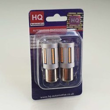 HQ Automotive Car LED Indicator Bulbs 2pcs PY21W (BAU15S) 66 SMD-2016 100% CanBus AMBER LED Car Bulbs