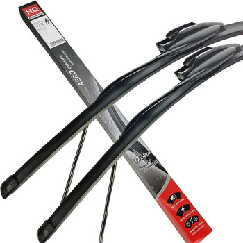 Two Front Frameless Wiper Blades HQ Aero Dynamic with WASHER JET SPRAY ADJ62-821 Twin Box