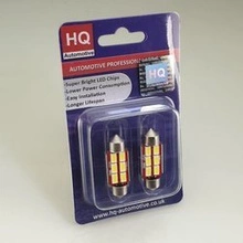 HQ Automotive 2x Car LED Bulb 12V 6x SMD-5630 C5W Festoon 36mm CanBus WHITE