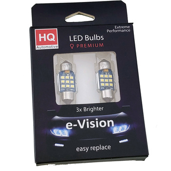 2x HQ Automotive Car LED Bulb 9xSMD-2016 12V 24V C3W 31mm CanBus WHITE 2pcs