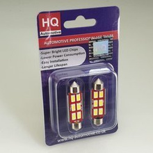 HQ Automotive 2x Car LED Bulb 12V 6x SMD-5630 C10W 42mm CanBus WHITE