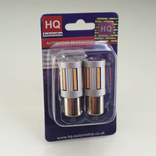 HQ Automotive Car LED Indicator Bulbs 2pcs PY21W (BAU15S) 66 SMD-2016 100% CanBus AMBER LED Car Bulbs