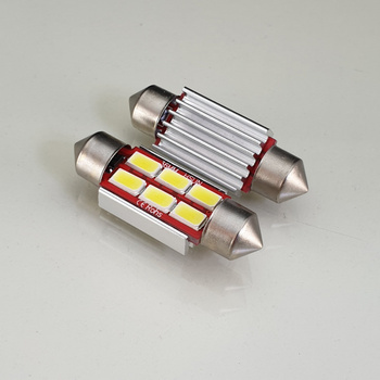 HQ Automotive 2x Car LED Bulb 12V 6x SMD-5630 C5W Festoon 36mm CanBus WHITE 