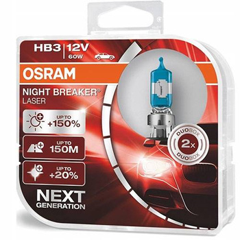 HB3 12V 60W P20d NIGHT BREAKER® LASER Next Generation +150% 2 St. OSRAM
