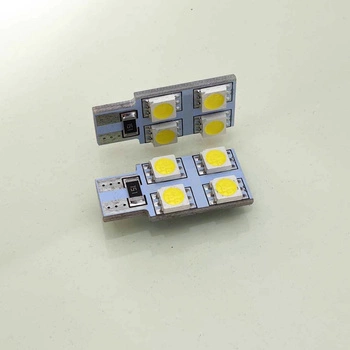 HQ Automotive Car LED Bulbs 2x 12V 1x4 SMD-5050 W5W T10 501 CanBus WHITE