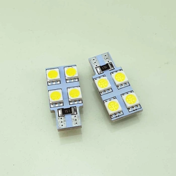 HQ Automotive Car LED Bulbs 2x 12V 1x4 SMD-5050 W5W T10 501 CanBus WHITE