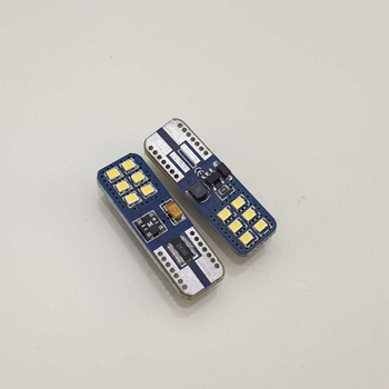 HQ Automotive 2x Car LED Bulbs 12V 24V 12x SMD-2016 W5W T10 (501) W2.1x9.5d CanBus WHITE