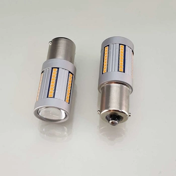 HQ Automotive Car LED Indicator Bulbs 2pcs PY21W (BAU15S) 66 SMD-2016 100% CanBus AMBER LED Car Bulbs