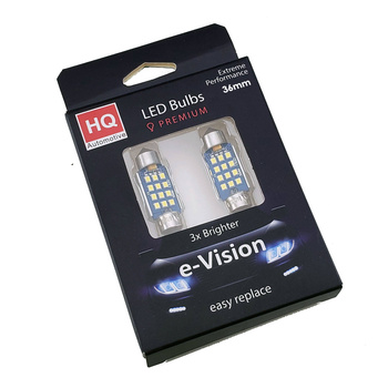 2x HQ Automotive Car LED Bulb 12V 24V 239 242 C5W 36mm CanBus WHITE 2pcs 12xSMD-2016