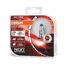 H1 12V 55W P14.5s NIGHT BREAKER LASER Next Generation +150% 2pcs Osram