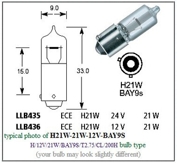 HQ Automotive 2x H21W BAY9S 27xSMD-4014 12V 24V LED BULB 2pcs