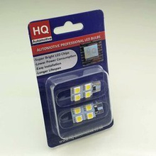 HQ Automotive Car LED Bulbs 2x 12V 1x4 SMD-5050 W5W T10 501 CanBus WHITE