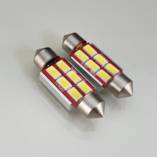 HQ Automotive 2x Car LED Bulb 12V 6x SMD-5630 C5W Festoon 36mm CanBus WHITE 